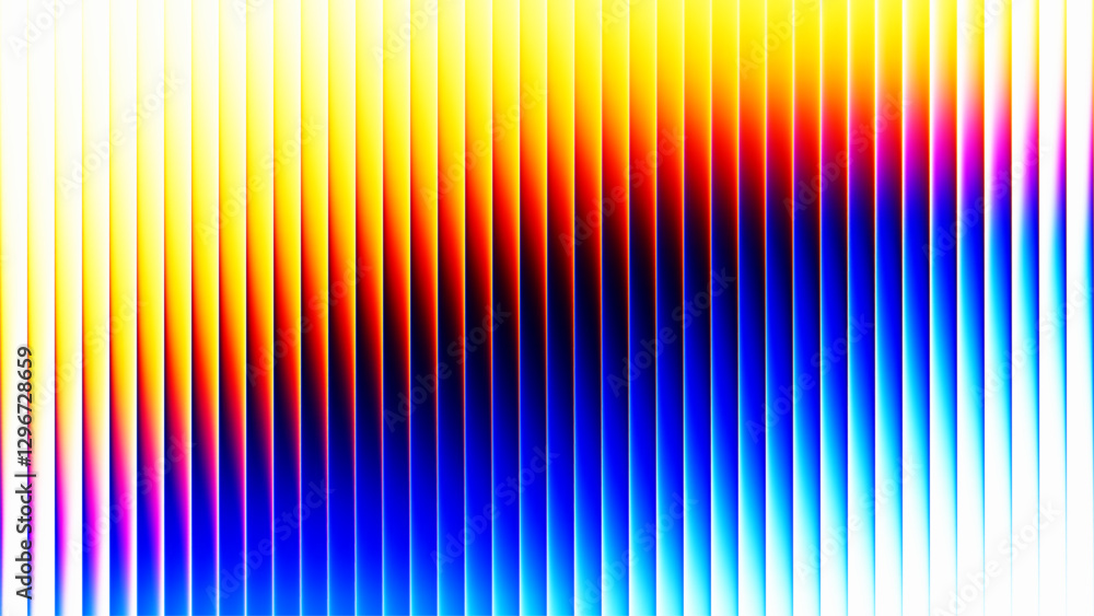 Poster vibrant gradient pattern with vertical glowing neon lines blending smooth and radiant colors. minima