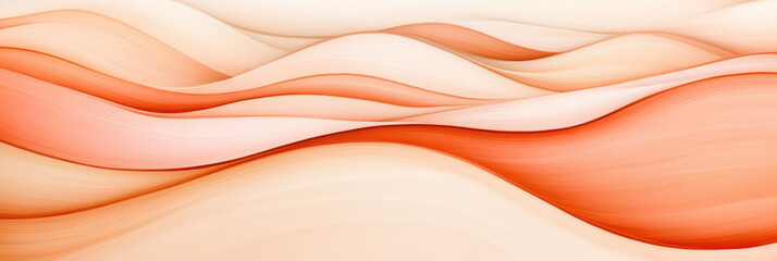 Fluid Waves of Warm Colors Create a Serene Landscape in a Minimalist Composition