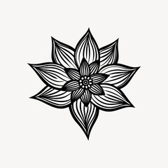 Flower Doodle Drawing | Hand-Drawn Line Art Vector Illustration