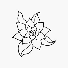 Flower Doodle Drawing | Hand-Drawn Line Art Vector Illustration