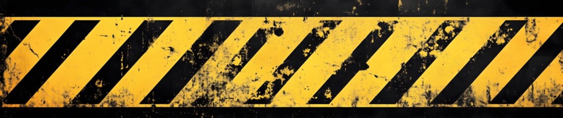 A distressed black and yellow striped caution warning sign background