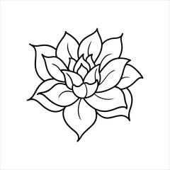 Flower Doodle Drawing | Hand-Drawn Line Art Vector Illustration