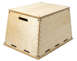 Wooden plyometric box on a transparent background