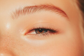 Obraz premium Close-up of captivating eye, showcasing detailed lashes and natu