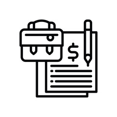 working contract line icon. Clean and minimalist vector icon for websites, mobile apps, presentations, and logos. Fully scalable and customizable for any project.