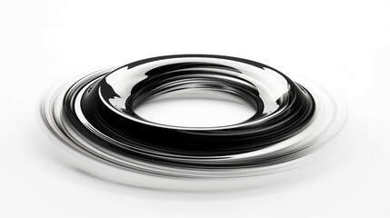 A mesmerizing black hole with gravitational distortion effects, isolated on a clean white background. The ultra-detailed image highlights the event horizon and space-time warping.