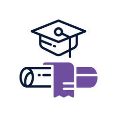 high education dual tone icon. Sleek and modern vector icon for websites, mobile apps, marketing materials, and corporate design. Fully scalable and ready to use.