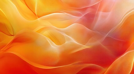 Fototapeta premium Abstract flowing fabric, vibrant orange and yellow, dynamic drape, backdrop