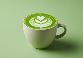 Serene Matcha Latte, Artfully Frothed.