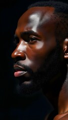african male portrait contrasting colors shadows