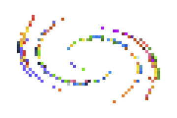 Swirl abstract pattern. Colorful pixel art. Vector illustration.