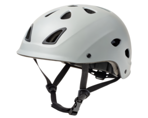 White bicycle helmet on a transparent background