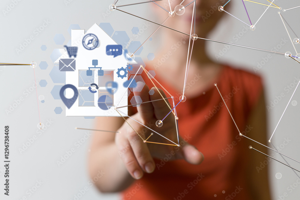 Aufkleber iot home Telecommunication network and wireless mobile internet - connection