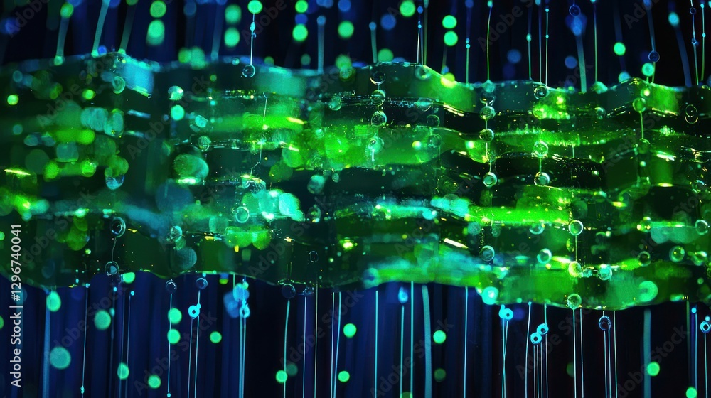 Poster A digital-themed green and blue background with glowing circuit patterns