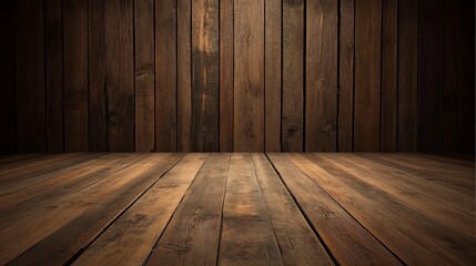 Naklejka premium Rustic Wooden Background with Natural Texture and Warm Lighting