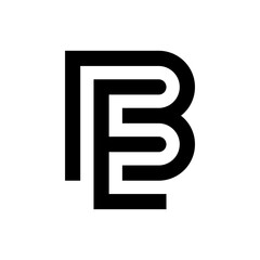 Letter BE simple minimalist monogram logo