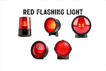 Red Flashing Light Illustration PNG Bundle. Emergency Red Warning Light Vector PNG Bundle.