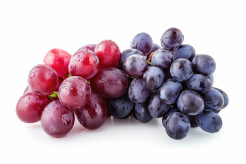 Fototapeta premium Dark and red grapes isolated on white background.