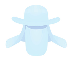 Wind-proof sun hat. vector illustration 