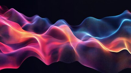 Obraz premium Abstract wave of glowing particles