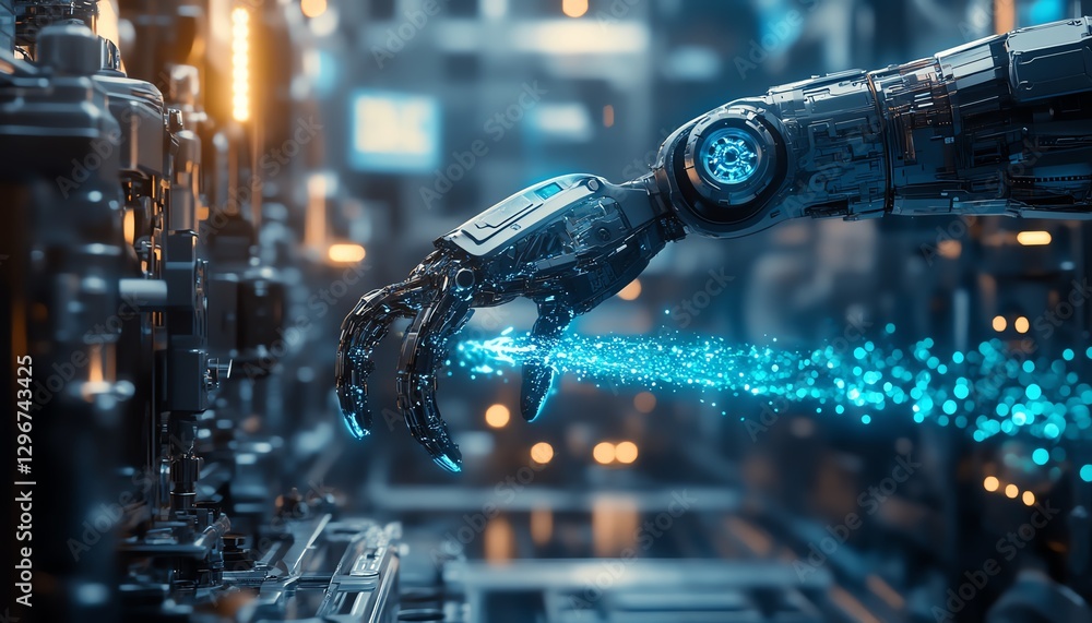 Poster advanced robotic arm in action