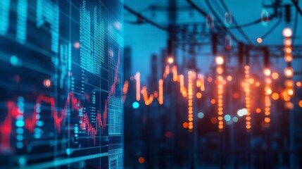 Fototapeta premium Modern Financial Data Visualization with Dynamic Market Trends