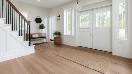 Fototapeta premium Bright and Airy Modern Entryway with Stylish Decor and Natural Light