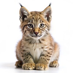 Naklejka premium baby lynx photo, white background
