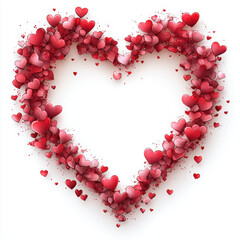 Obraz premium vibrant heart shape made of various red and pink hearts, symbolizing love and affection. Perfect for romantic themes and celebrations