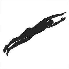 Diving Man Silhouette vector illustration