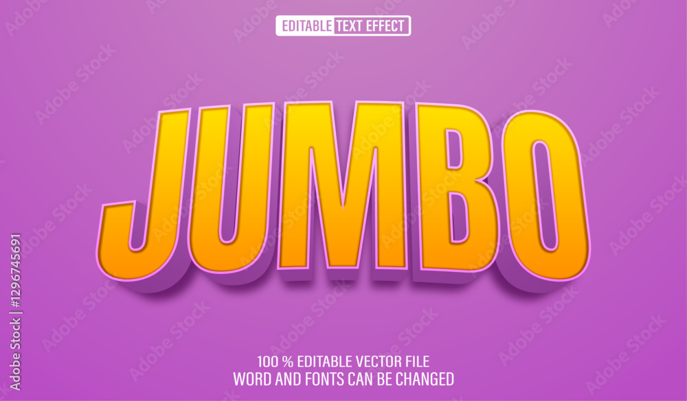 Aufkleber editable 3d text style effect - jumbo text effect template