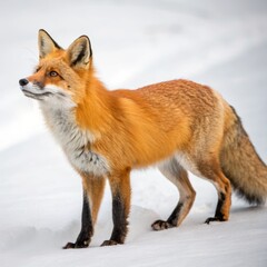 Obraz premium fox photo, white background