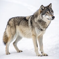 Fototapeta premium wolf photo, white background