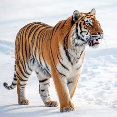 Obraz premium tiger photo, white background