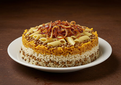 Layered Rice, Lentil, and Pasta Dish