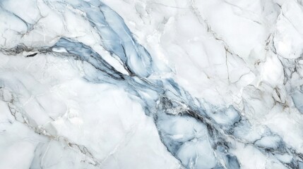 Obraz premium Crisp white marble with icy blue veins, modern and fresh aesthetic