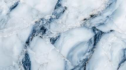 Crisp white marble with icy blue veins, modern and fresh aesthetic