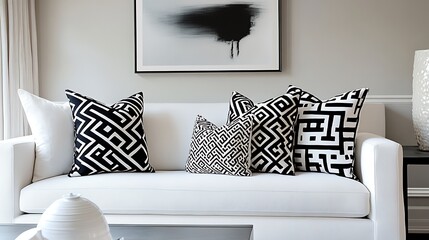 Modern living room with stylish sofa and elegant decor