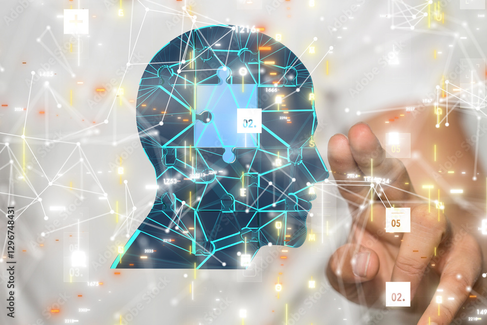 Aufkleber digital medical futuristic interface 3d rendering