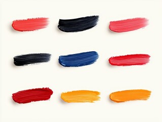 Colorful Paint Strokes on White Background