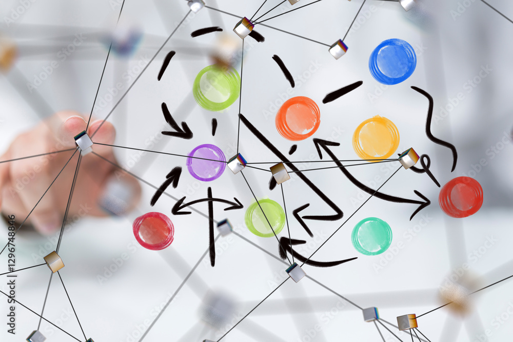 Poster Abstract technology group and data 3d