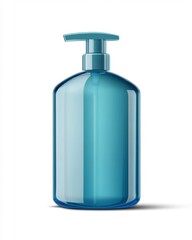 Blue Pump Bottle for Liquid Soap or Shampoo with Transparent Design