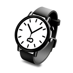 sleek, modern wristwatch with minimalist black and white design, featuring simple round face and comfortable strap. watch displays clear hour and minute markers, emphasizing functionality and