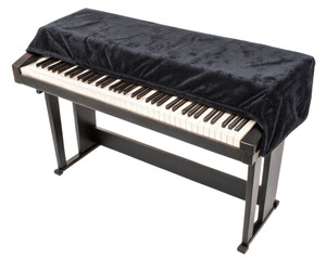 Keyboard with black cover on a transparent background