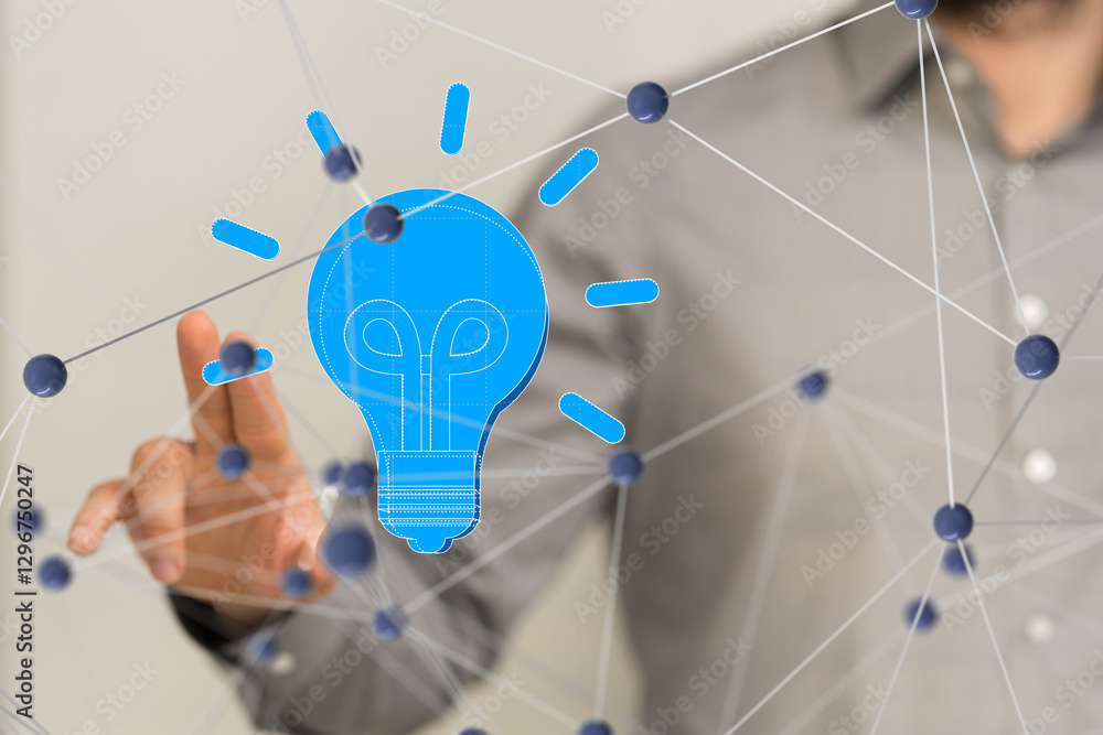 Poster neural network 3d illustration. big data and cybersecurity