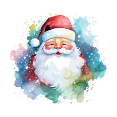 Santa Claus Illustration Vector Watercolor Clipart