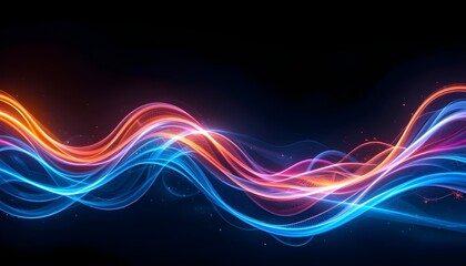 Naklejka premium Luminous waves flow in an abstract design