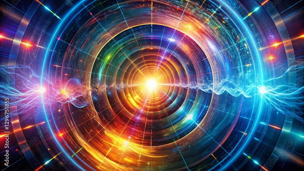 Poster quantum tunneling: artistic visualization of subatomic particle movement