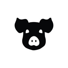 Amazing pig, pork or bacon head silhouette vector art illustration.