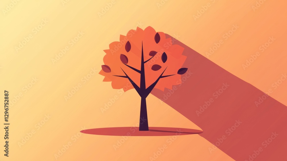 Poster a flat-style tree icon with leaves and a brown trunk against a plain background.